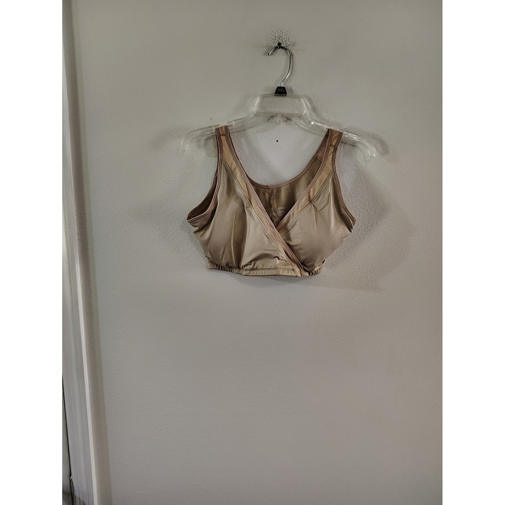 Leading Lady Nursing Sleep Bra Beige XL Surplice Crossover Wireless 5111